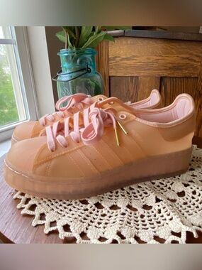 NWT! Adidas SUPERSTAR Gazelle Shell-Toe Campus Jelly Peach Platform Shoes NEW!!